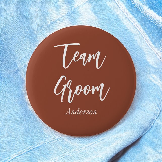 Team Groom Burnt Orange Terracotta Button (Von Creator hochgeladen)