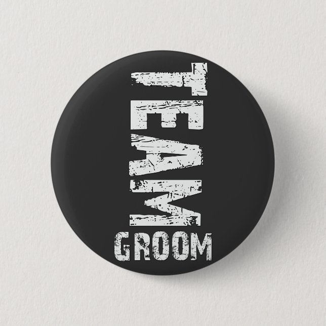 Team Groom Extra großer Grunge Text Button (Vorderseite)