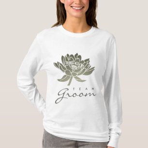 TEAM GROOM GLAMOROUS SILVER LOTUS FLORAL T-Shirt