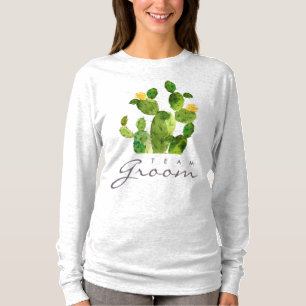TEAM GROOM GREEN WATERCOLOR DESERT CACTUS BLUME T-Shirt
