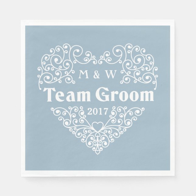 Team Groom kundenspezifische Monogramme und Papier Serviette (Vorderseite)