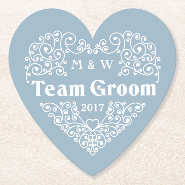 Team Groom kundenspezifische Monogramme und Unters Untersetzer (Vorderseite)
