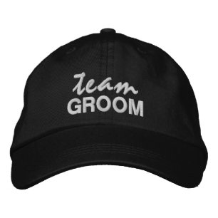 Team GROOM lustiges neues Black Script-Brautparty Bestickte Baseballkappe