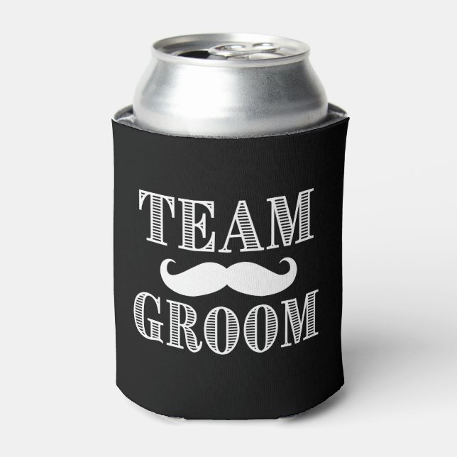 Team Groom Mustache Bachelor Party Trauzeugen könn Dosenkühler (Kanne Vorderseite)