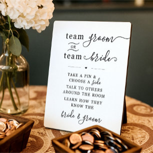 Team Groom oder Team Bridge Wedding Sign Fotoplatte