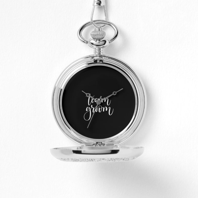 TEAM GROOM, POCKET WATCH, GESCHENK FÜR TRAUZEUGE ARMBANDUHR (Vorderseite)