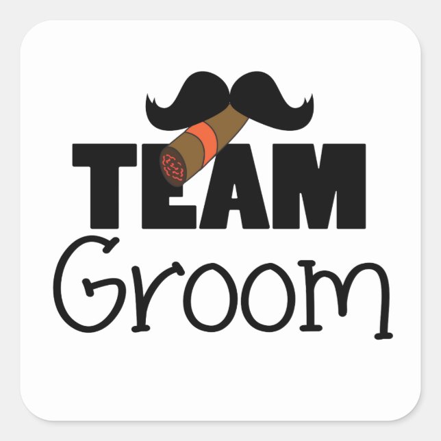 Team Groom Quadratischer Aufkleber (Vorderseite)