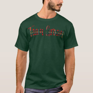 Team Groom Red Kariert T-Shirt