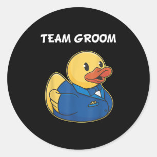 Team Groom Rubber Duck Party Boys Stag Night Runder Aufkleber