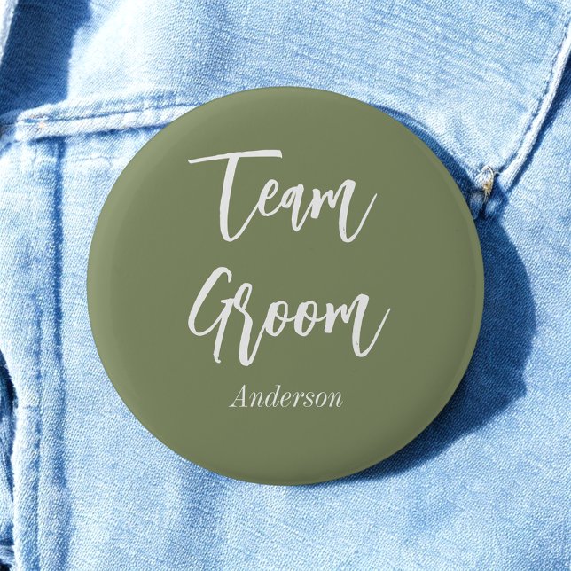 Team Groom Sage Green White Button (Von Creator hochgeladen)