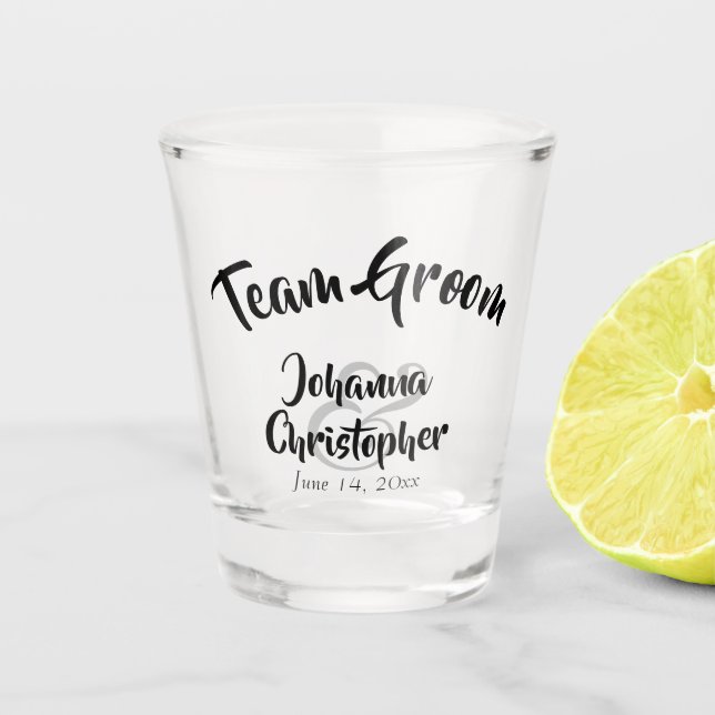 Team Groom Shotglass-Gastgeschenk Hochzeit Schnapsglas (Vorderseite)