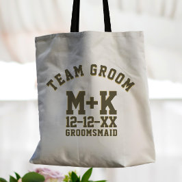 Team Groom Sporty Groomsmaid Wedding Tote Bag Tragetasche