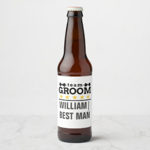 Team Groom   TRAUZEUGE   Bachelor   SCHWARZ-WEISS Bierflaschenetikett