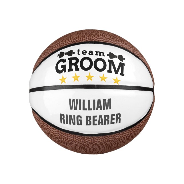 Team Groom | TRAUZEUGE | Bachelor | SCHWARZ-WEISS Mini Basketball (Vorderseite)