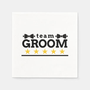 Team Groom TRAUZEUGE Bachelor SCHWARZ-WEISS Serviette