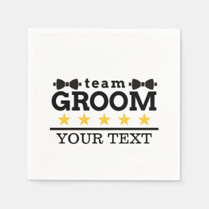 Team Groom TRAUZEUGE Bachelor SCHWARZ-WEISS Serviette