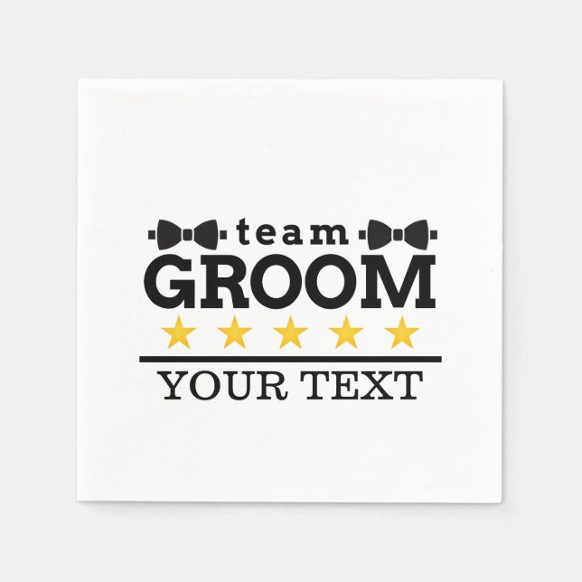 Team Groom | TRAUZEUGE | Bachelor | SCHWARZ-WEISS Serviette (Vorderseite)