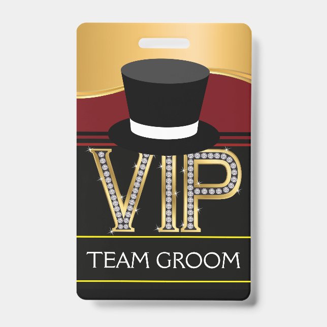 Team Groom Wedding Abzeichen Ausweis (Vorderseite)