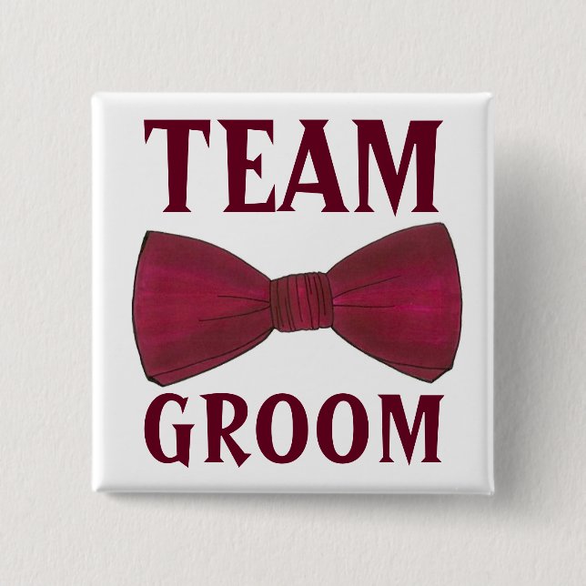 TEAM GROOM Wedding Trauzeugen Bow Bowtie Trauzeuge Button (Vorderseite)