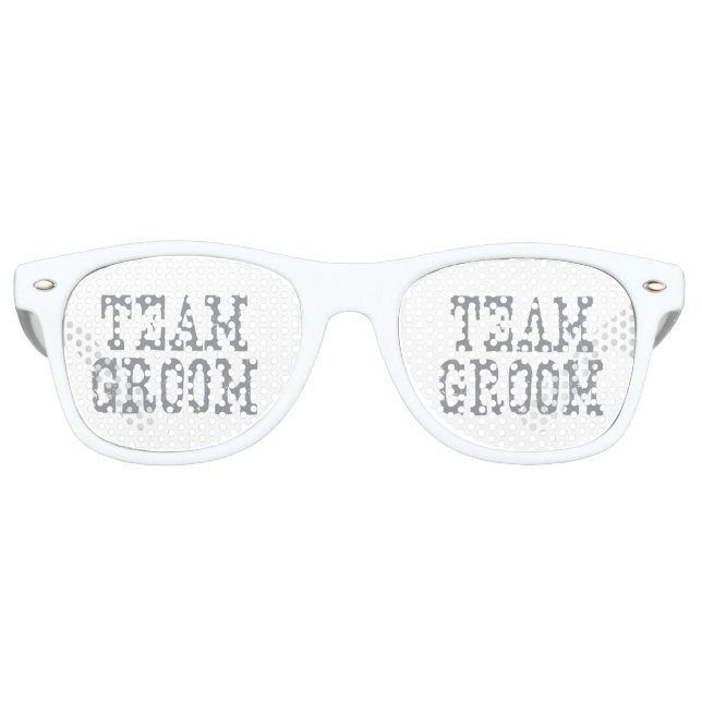 Team Groom Western Gray Partybrille (Vorderseite)