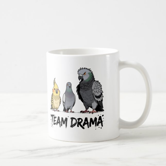 Team Grumpy Funny Birds Design für Vogel Liebhaber Kaffeetasse (Rechts)