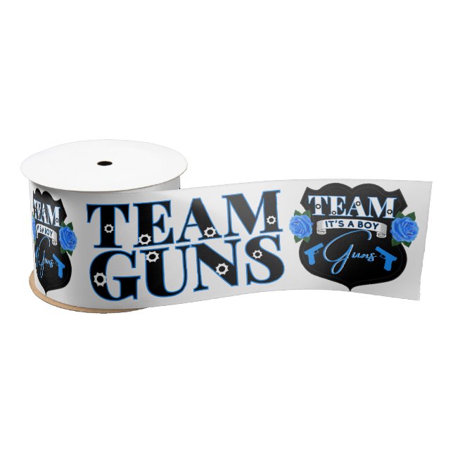 Team Guns Team Boy Guns and Rose Kinderdusche Satinband (Spule)
