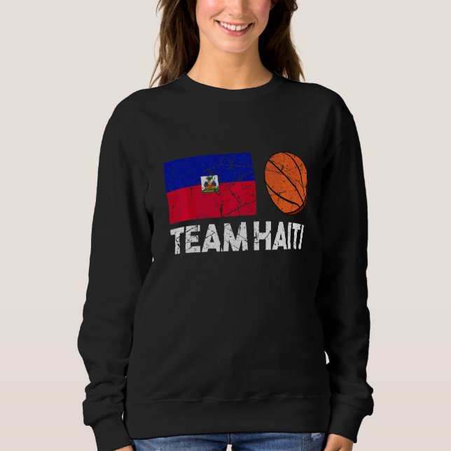 Team Haiti Haitianische Flagge Basketball Fan 1 Sweatshirt (Vorderseite)