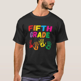 Team-Handprints von der Schule 5. Klasse Tee