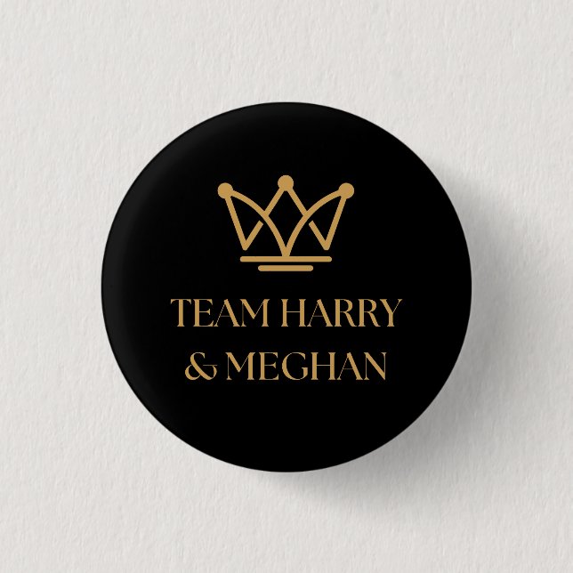 TEAM HARRY & MEGHAN MIT GOLD CROWN BUTTON (Vorderseite)