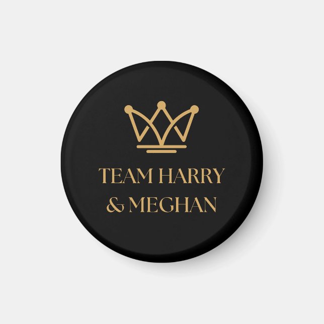 TEAM HARRY & MEGHAN MIT GOLD CROWN MAGNET (Vorne)