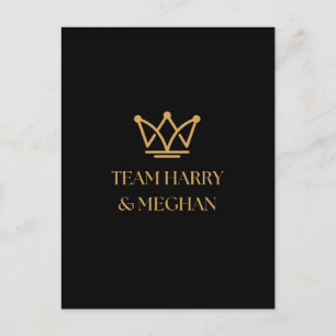 TEAM HARRY & MEGHAN MIT GOLD CROWN POSTKARTE