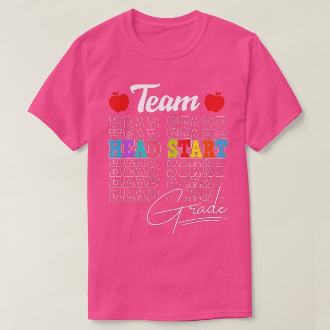 Team Head Start Squad Zurück zu Schulkids Lehrer T-Shirt (Design vorne)