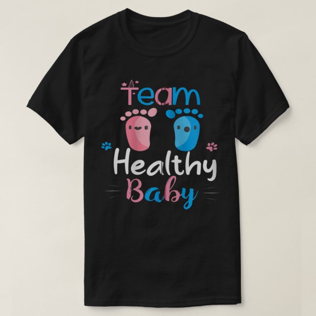 Team Healthy Baby , Geschlecht enthüllt, passende  T-Shirt (Design vorne)