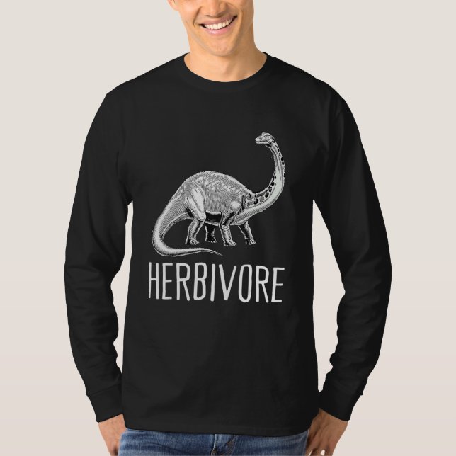 Team Herbivore Vegan Brontosaurus Vegetarian Plant T-Shirt (Vorderseite)