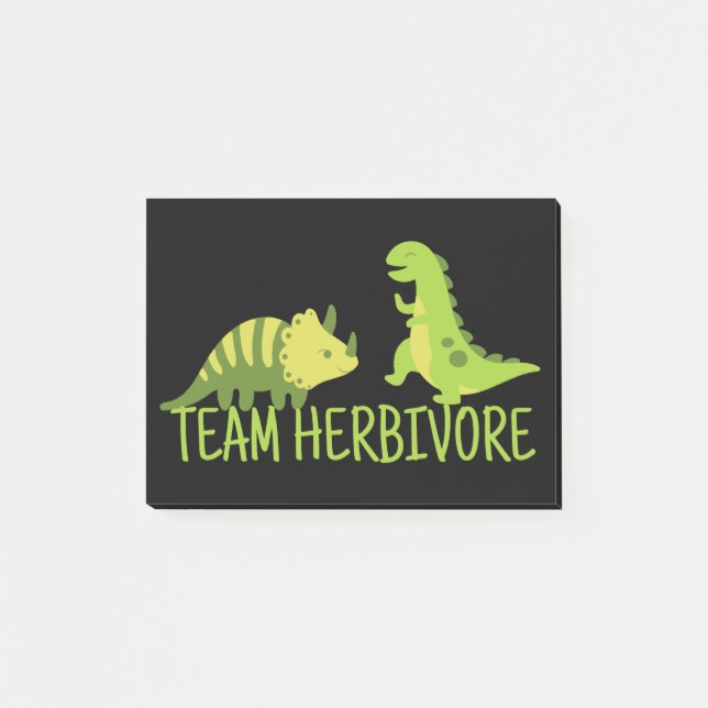 Team Herbivore Vegan Post-it Klebezettel (Vorderseite)