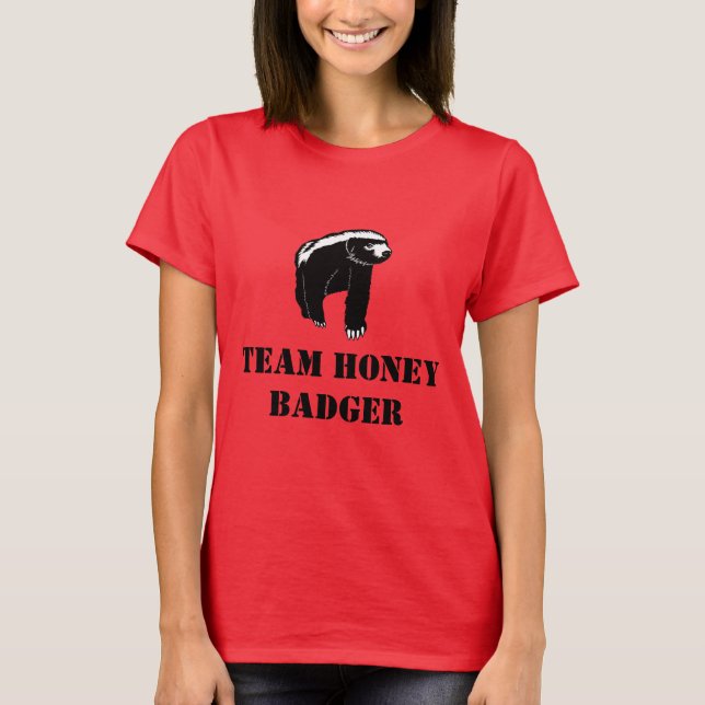 Team Honey Badger Black Text Large Design T - Shir T-Shirt (Vorderseite)