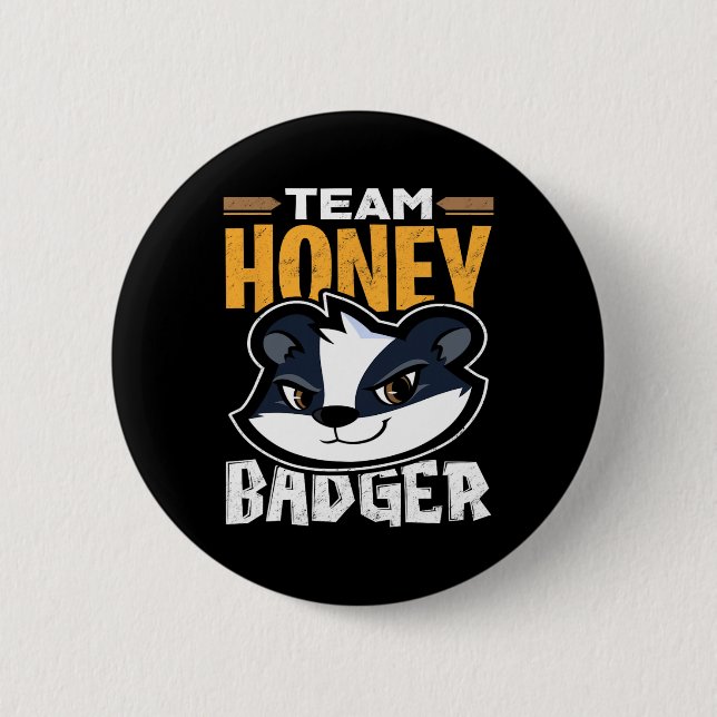 Team Honey Badger - Cooles Tiergeschenk Button (Vorderseite)