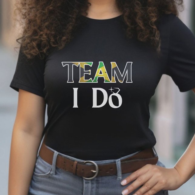 Team I Do Jamaican Flag Wedding Junggeselinnen-Abs T-Shirt (Team I Do Jamaican Flag Wedding Bachelorette Party T-Shirt)