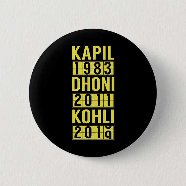 Team India Cricket Fan Jersey  Button (Vorderseite)