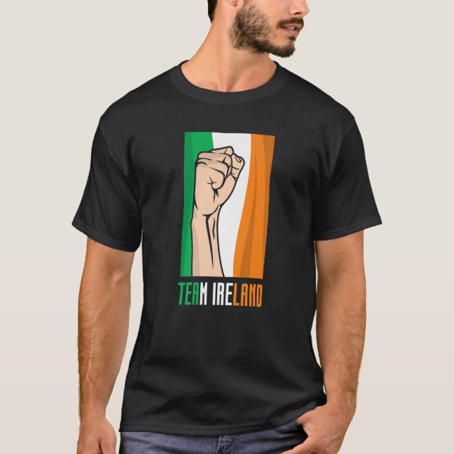Team Ireland St Patricks Day Gaelic Irish Leprecha T-Shirt (Vorderseite)