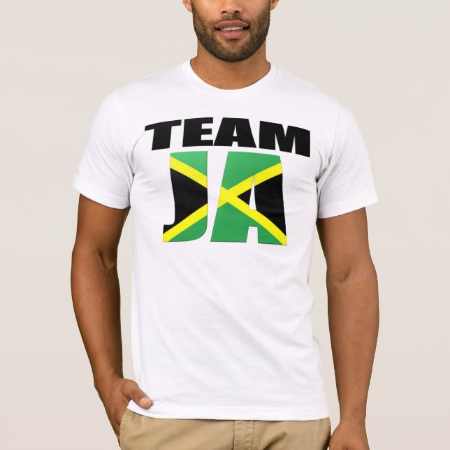 Team Ja jamaikanische Flagge T-Shirt (Vorderseite)