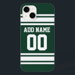 Team Jersey mit Individuelle Name und Nummer Case-Mate iPhone Hülle<br><div class="desc">Grün und Weiß - Wenn Sie Fantasy Football-Team-Besitzer sind,  machen Sie Ihre eigenen Produkte und zeigen Sie Ihren Freunden! Oder - Spielst du High School Football und will ein Memento? Dieses Jersey Design ist perfekt für jeden,  der Sport spielt.</div>