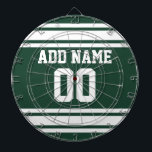 Team Jersey mit Individuelle Name und Nummer Dartscheibe<br><div class="desc">Grün und Weiß - Wenn Sie Fantasy Football-Team-Besitzer sind,  machen Sie Ihre eigenen Produkte und zeigen Sie Ihren Freunden! Oder - Spielst du High School Football und will ein Memento? Dieses Jersey Design ist perfekt für jeden,  der Sport spielt.</div>