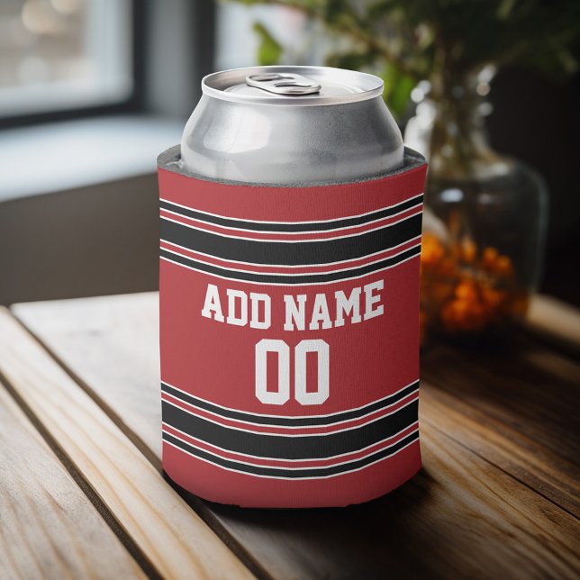 Team Jersey mit Individuelle Name und Nummer Dosenkühler (Personalized Can Cooler - add a name and custom text to this sports jersey design)