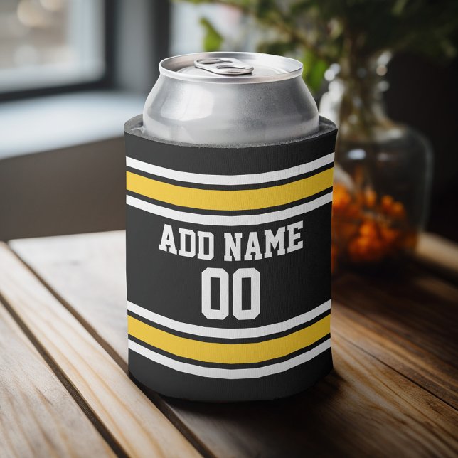 Team Jersey mit Individuelle Name und Nummer Dosenkühler (Personalized Can Cooler - add a name and custom text to this sports jersey design)