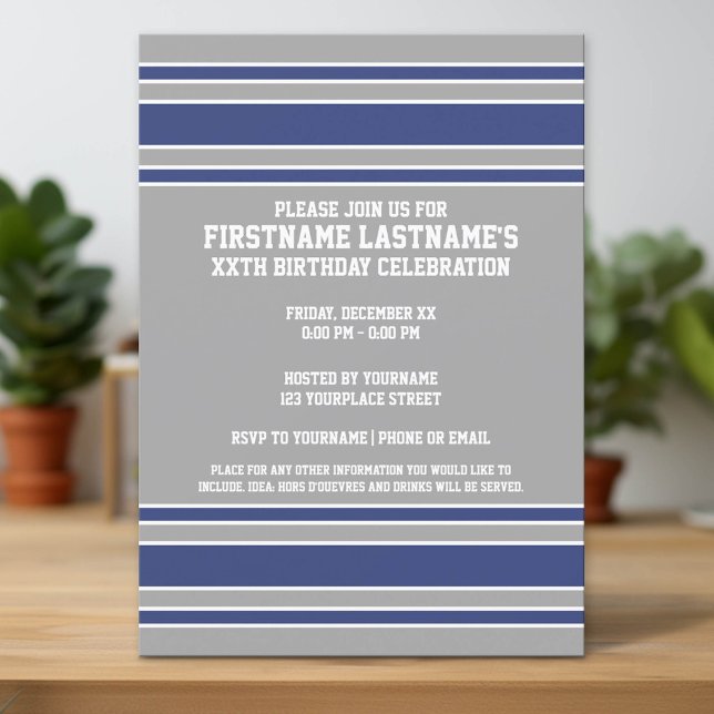 Team Jersey mit Individuelle Name und Nummer Einladung (Custom Invitation with Download Option)