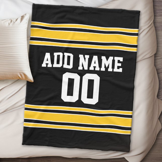 Team Jersey mit Individuelle Name und Nummer Fleecedecke (Personalized fleece blanket - Sports Theme)