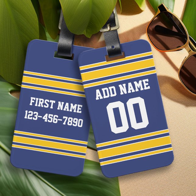 Team Jersey mit Individuelle Name und Nummer Gepäckanhänger (Custom Luggage Tag)