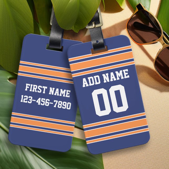 Team Jersey mit Individuelle Name und Nummer Gepäckanhänger (Custom Sporty Design Luggage Tag)