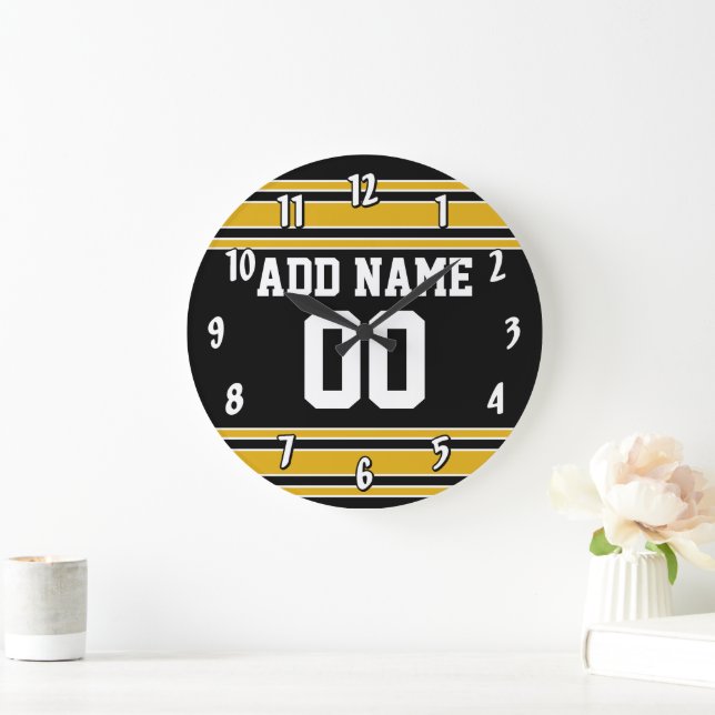 Team Jersey mit Individuelle Name und Nummer Große Wanduhr (Zuhause)